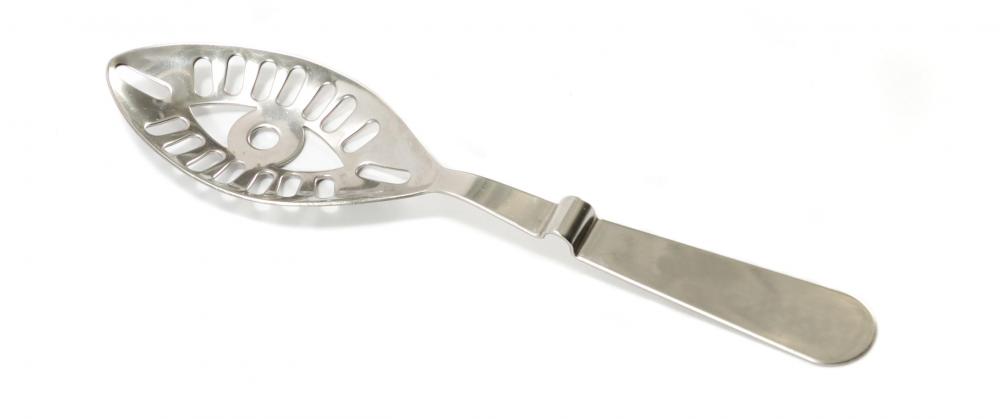A slotted absinthe spoon.