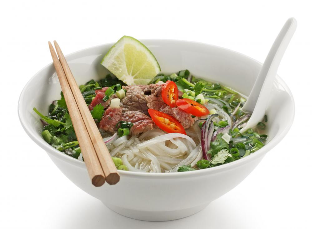 Thai basil is a common ingredient in pho.