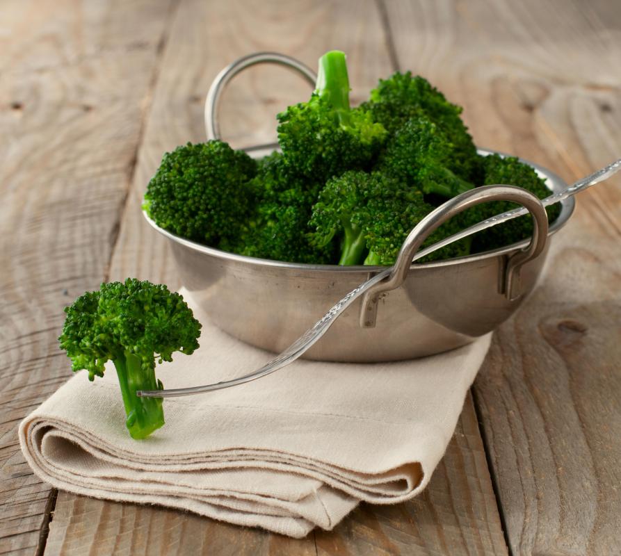 To make broccoli slaw, first purchase fresh, bright green broccoli with small, unopened florets.