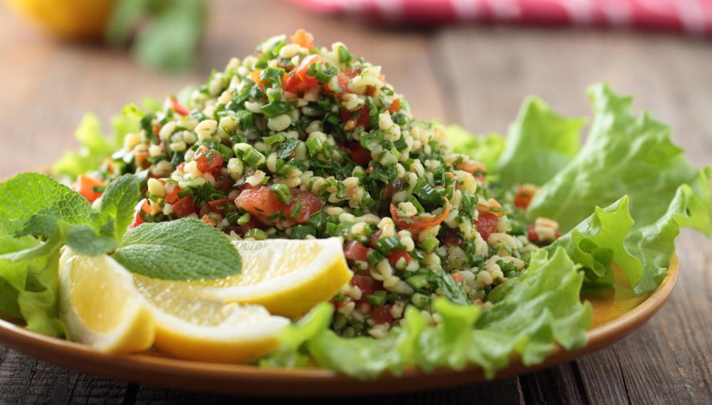Tabbouleh is a middle eastern salad made with bulgur.