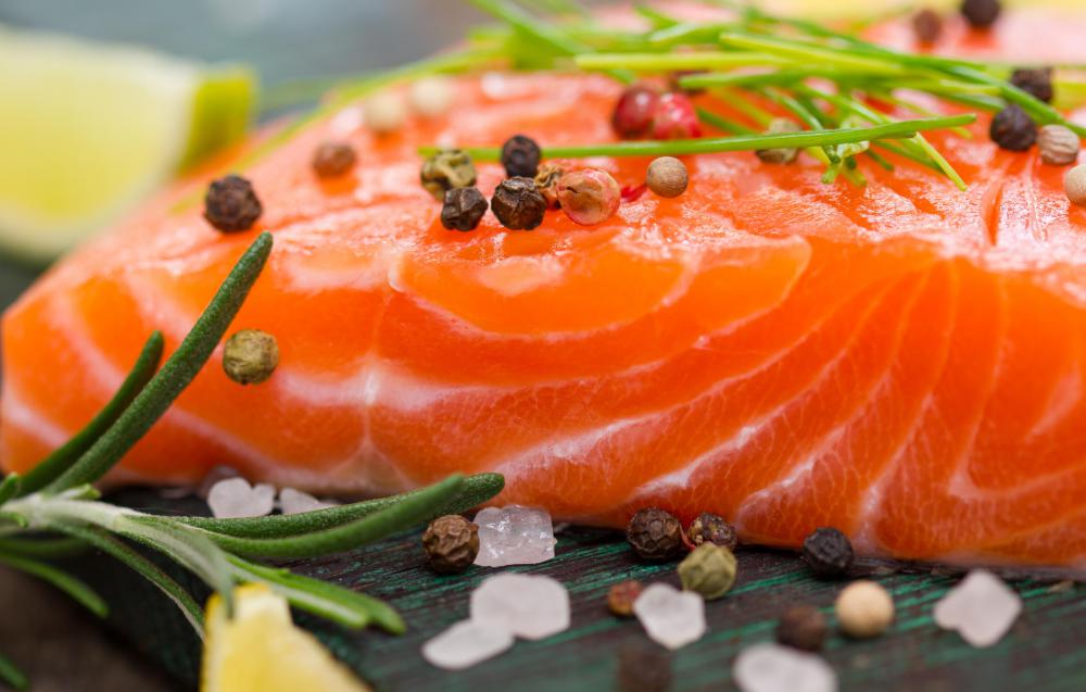 Pacific and Atlantic salmon can live in salt water and fresh water.