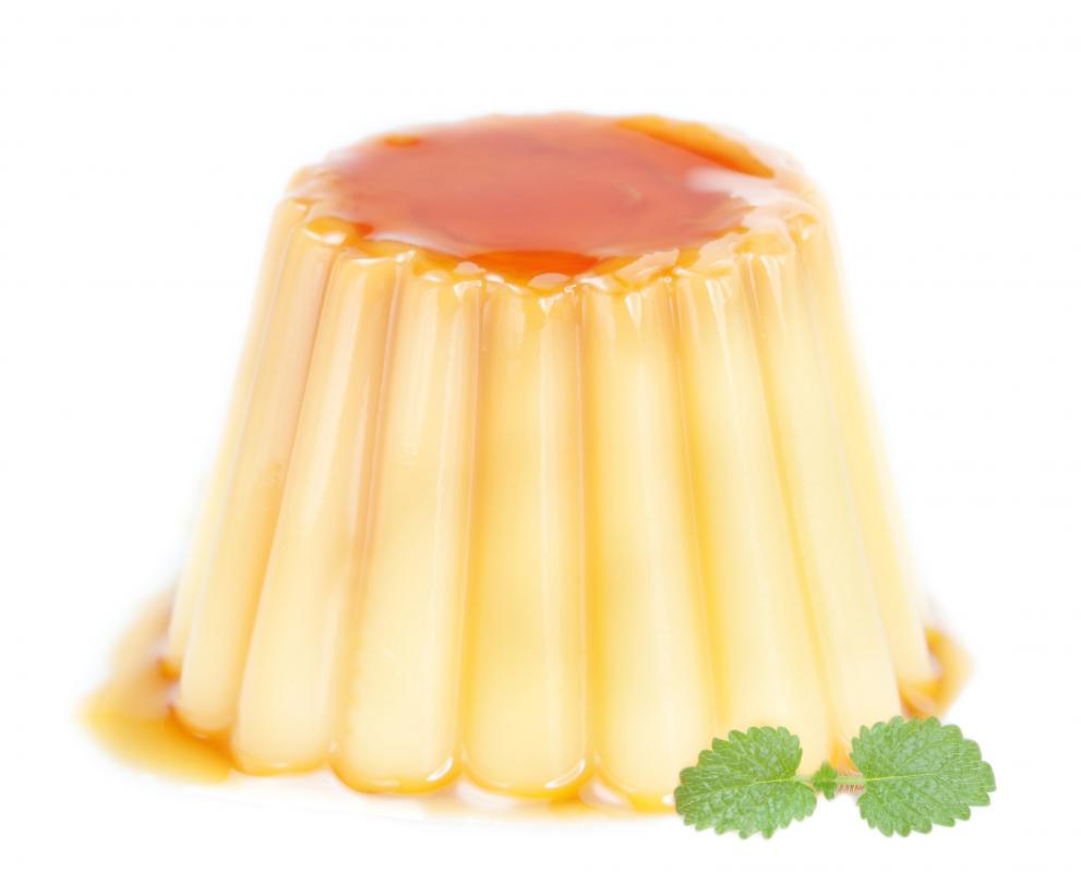 Making flan in a ramekin involves first coating the inside of the ramekin with caramel.