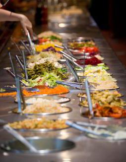 At a fast-food buffet, tipping is unnecessary.