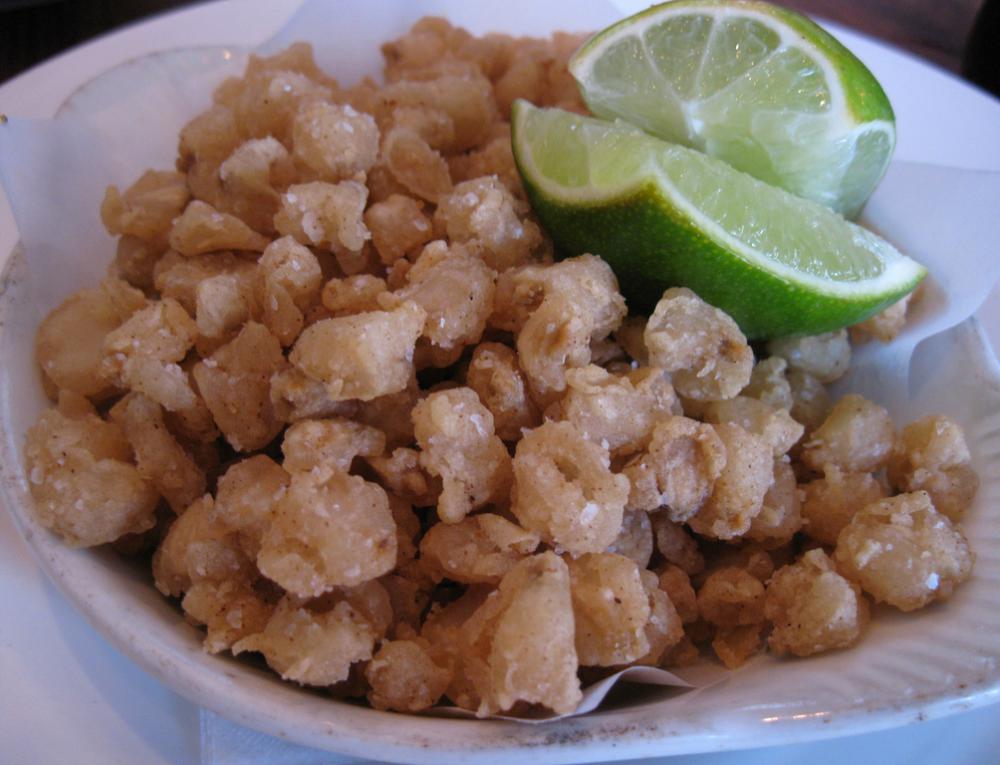 Fried hominy.
