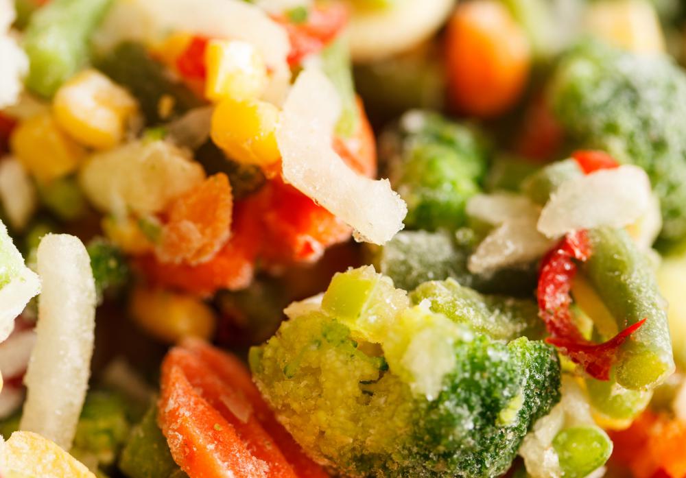 Vegetables may be preserved with immersion freezing.