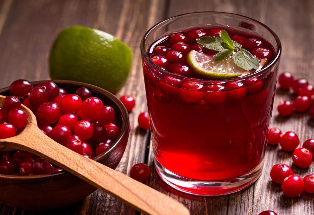 It's common for cranberries to be made into a refreshing juice.