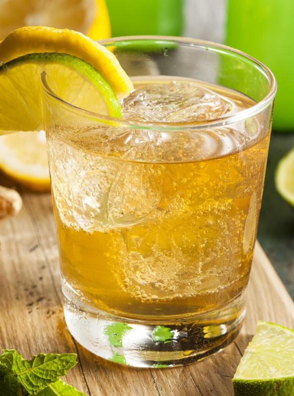 A Shirley Temple contains two parts ginger ale.