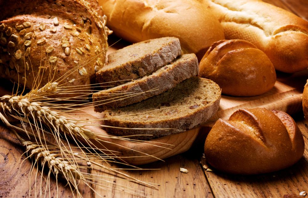 Whole grain breads are a source of dietary fiber.
