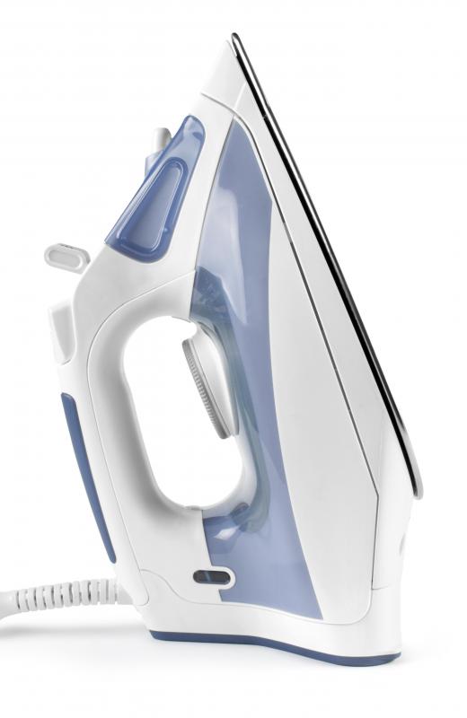 Home steam irons should be filled with distilled water as opposed to tap water. Use of distilled water minimizes the chance for mineral buildup.