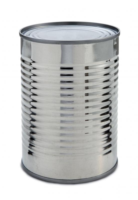 Canned goods are a common item given to the needy at food pantries.