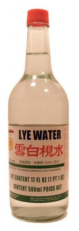 Lye water, which is used to soak flint corn.
