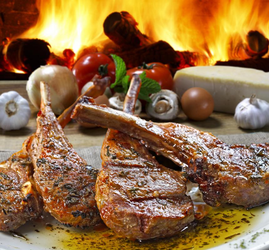 Greek cooks often tenderize rack of lamb by marinating it in yogurt, mint, and garlic before grilling the meat.