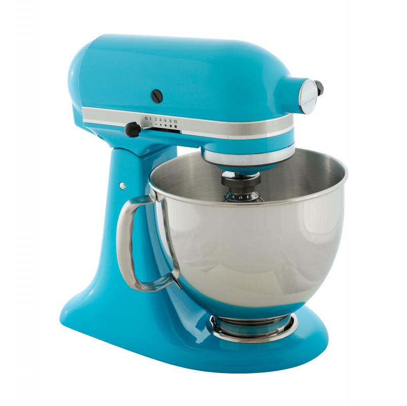 A stand mixer may be used to mix ingredients for banana cake frosting.
