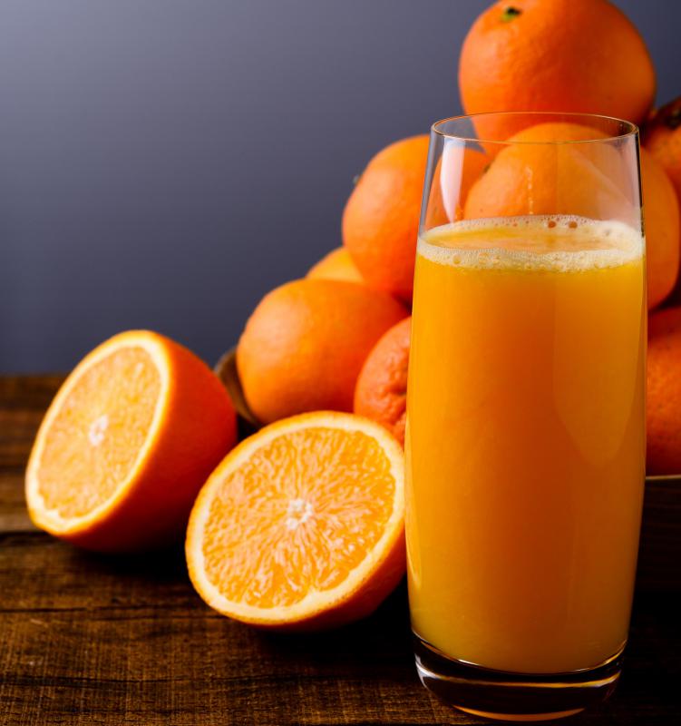 Orange juice is often served at an English breakfast.