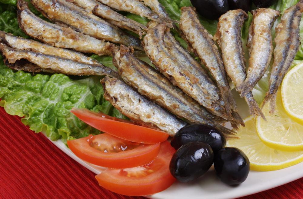 Fried anchovies served with vinegar are a popular Greek snack.