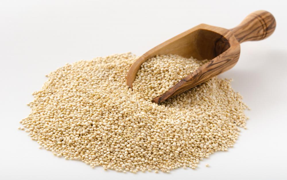 Uncooked whole grain quinoa.