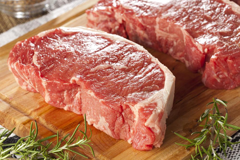 Beef is one of the most common red meats.