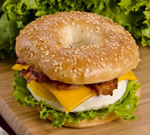 Breakfast sandwiches are delicous when made with bagels.