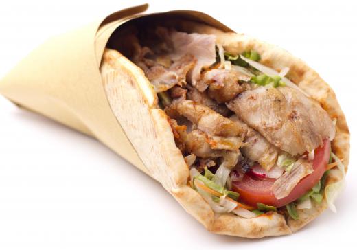 A gyro sandwich made with flatbread.
