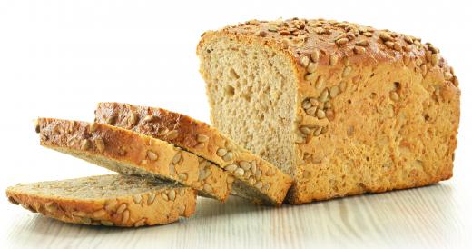 A loaf of breed made with flax seeds.