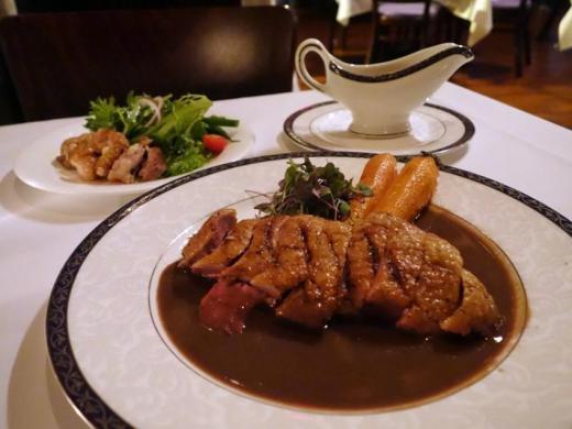 Pressed duck, a traditional French dish.