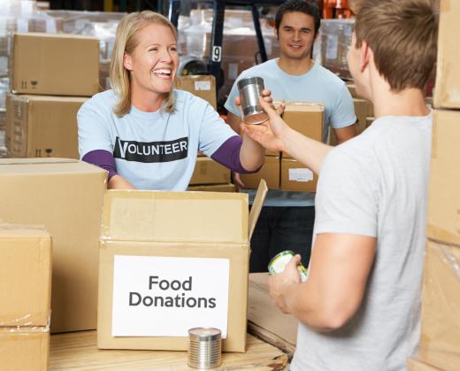 Food banks rely on volunteers.