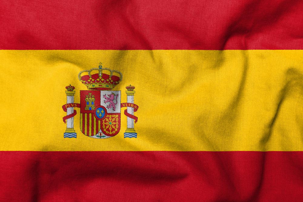 The flag of Spain.