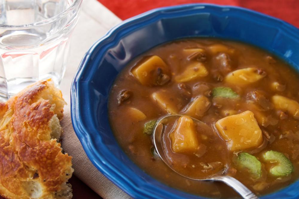 Steak and potato soup may be hearty enough to be an entree.