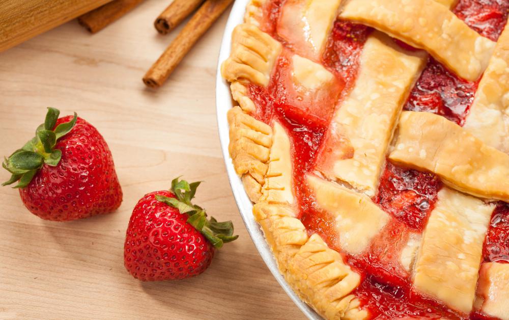 Lattice tart shells have a top that partially displays the filling inside.