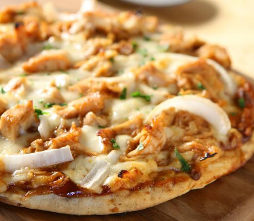 Barbecued chicken pizza exemplifies a fusion of Italian and American Southwest cuisines.