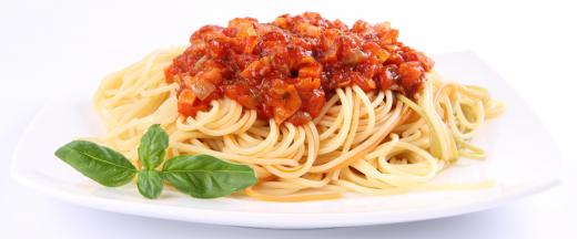 Spaghetti Bolognese, a type of mince pasta.