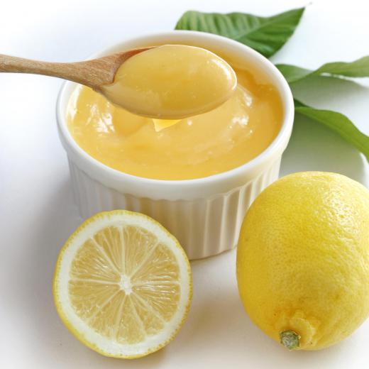 Lemon curd, which is sometimes used to fill Swiss rolls.