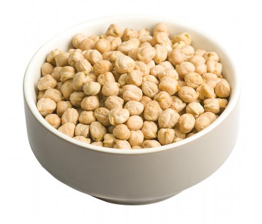 Dried chickpeas, which are used to make flour for besan.