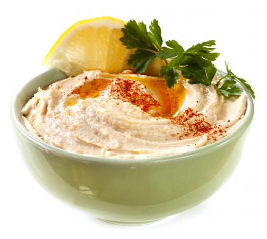 Pita wedges served with hummus can be a great finger food.