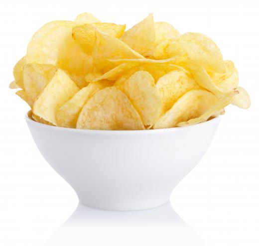 Bowl of potato chips.