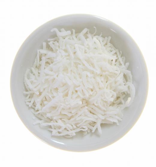 Shredded coconut meat.