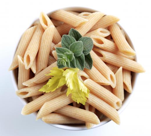 Whole-wheat penne pasta can be made using whole-wheat flour.