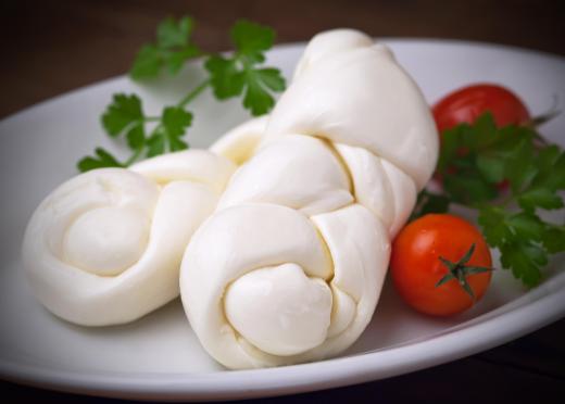 Burrata cheese begins with a base of mozzarella.