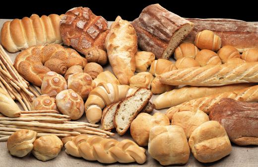 Bread baked from wheat flour.