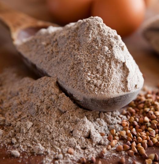 Buckwheat flour has a nutty flavor and high nutritional values.