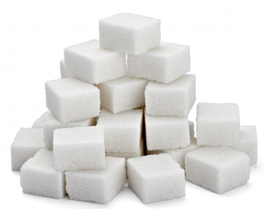 White cane sugar cubes.