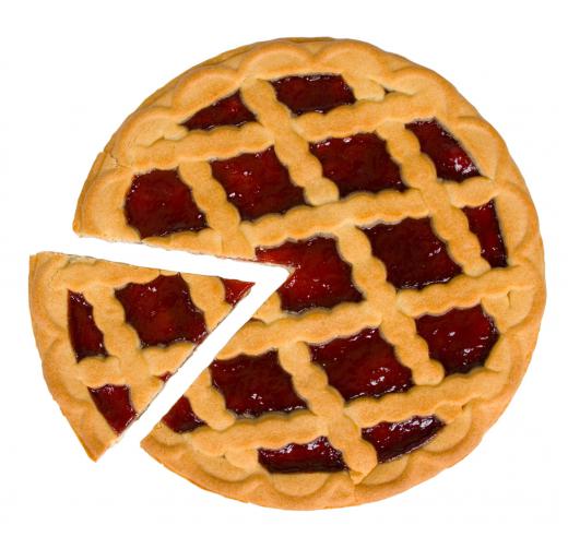 A cherry pie with a lattice top.