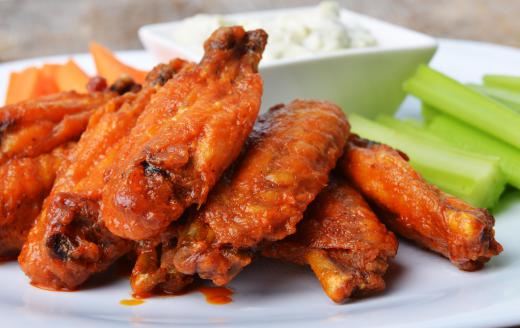 Blue cheese is a common dipping sauce for wings.