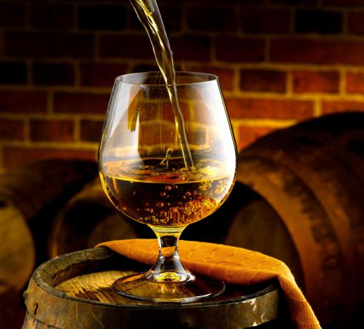 Brandy is made by distilling wine.