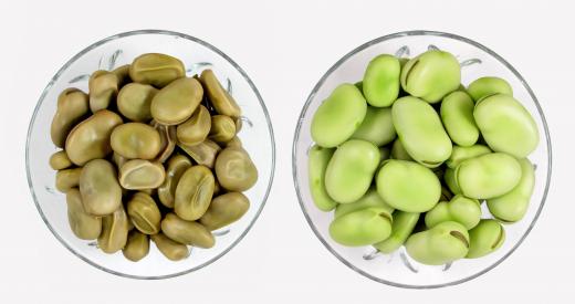 Fava beans are often served with black rice.