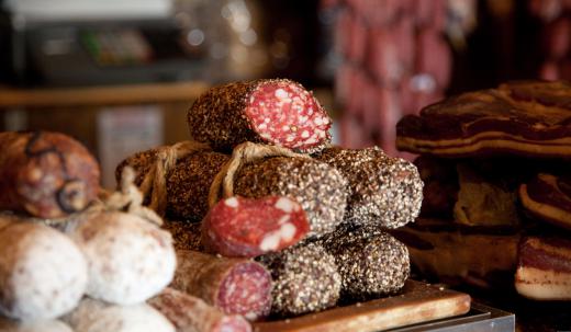 Salumeria sell a variety of cured meats.