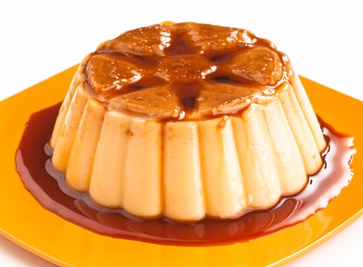 Because of its gelatin-like properties, gulaman can be used to make flan.