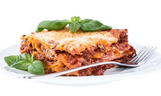 Lasagna is a TV dinner which is a staple in American homes.