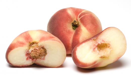 Doughnut peaches, which can be used to make cobbler.