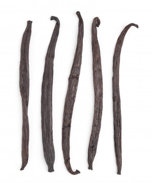 Dried vanilla beans are often used to flavor rum.